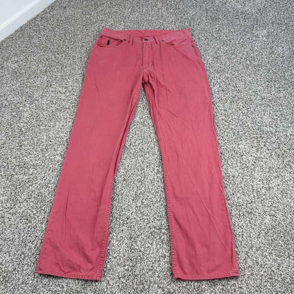 Polo Ralph Lauren 650 Straight Pants Mens 34x32 Salmon Pink Chino Casual